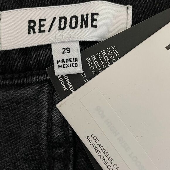 RE/DONE 90s High Rise Ankle Crop Womens Size 29 Reworked Levis Black Denim NEW! - Picture 10 of 15